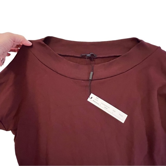 NEW Indah Body Baby Ruth Boatneck Mini Dress in Port Size 1 US Small Burgundy - Picture 8 of 15